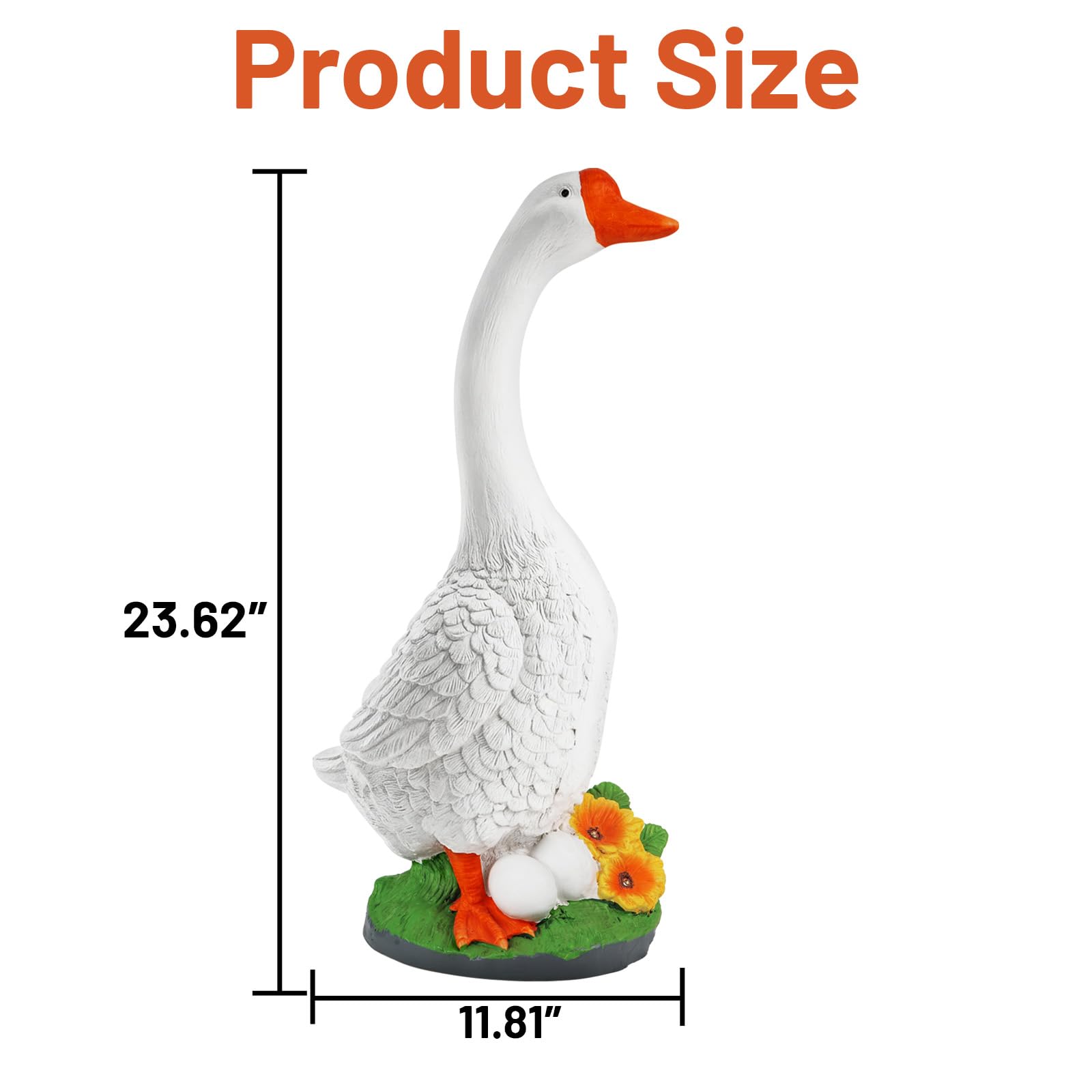 vchin goose statue stable base ensures secure outdoor display.