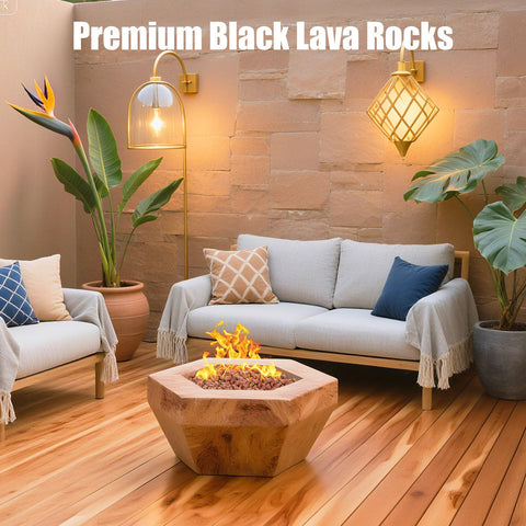 Vchin lava rocks blend red hues with flames for authentic fire aesthetics.