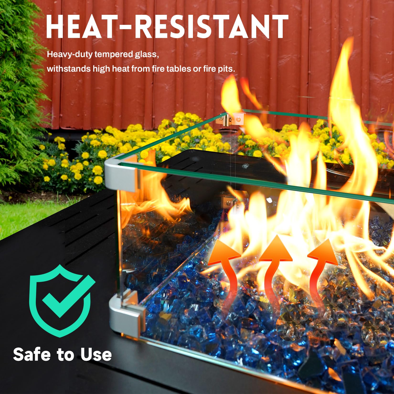 vchin wind guard improves airflow for stable flames around the burner.