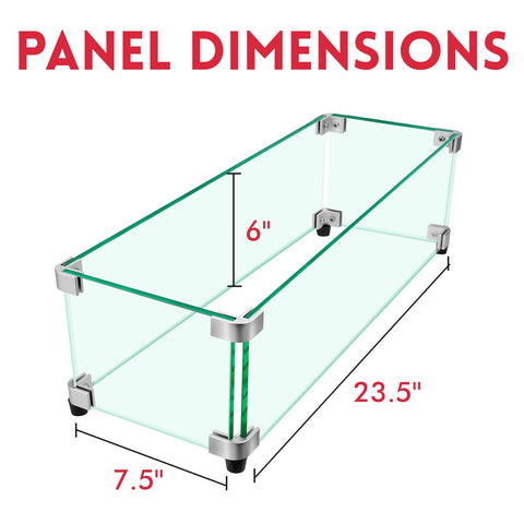 vchin tempered glass wind shield adds elegance while protecting the flame from drafts.