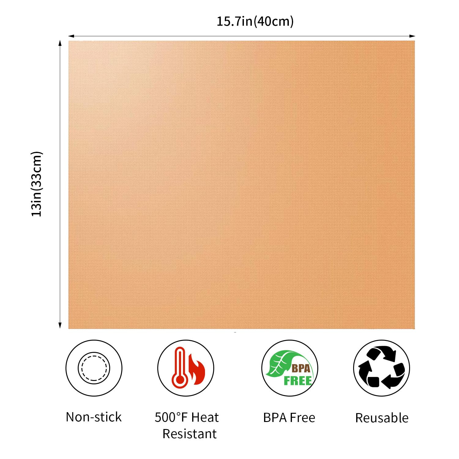 VCHOMY copper grill mats close-up shows a durable nonstick surface.
