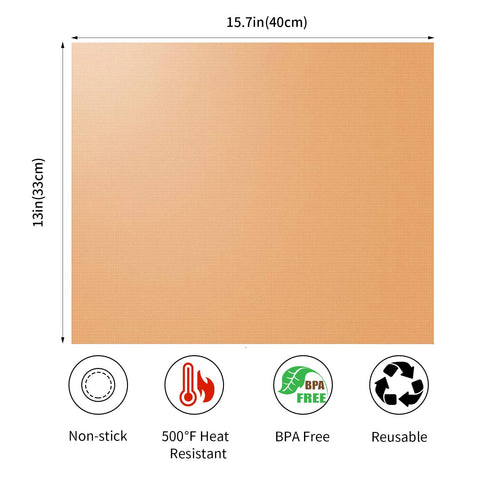 VCHOMY copper grill mats close-up shows a durable nonstick surface.