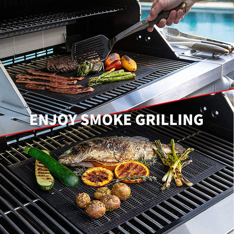 VCHOMY mats used in oven or grill for multipurpose cooking.