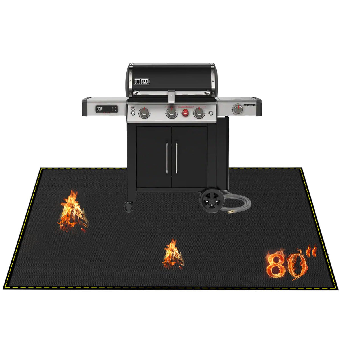 VCHOMY under-grill-mat 80x48 inch covers large patio area for heat protection