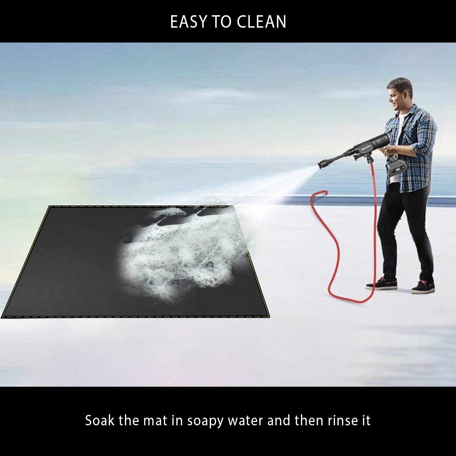 VCHOMY mat shown for patios, decks, fireplaces, and fire pits.
