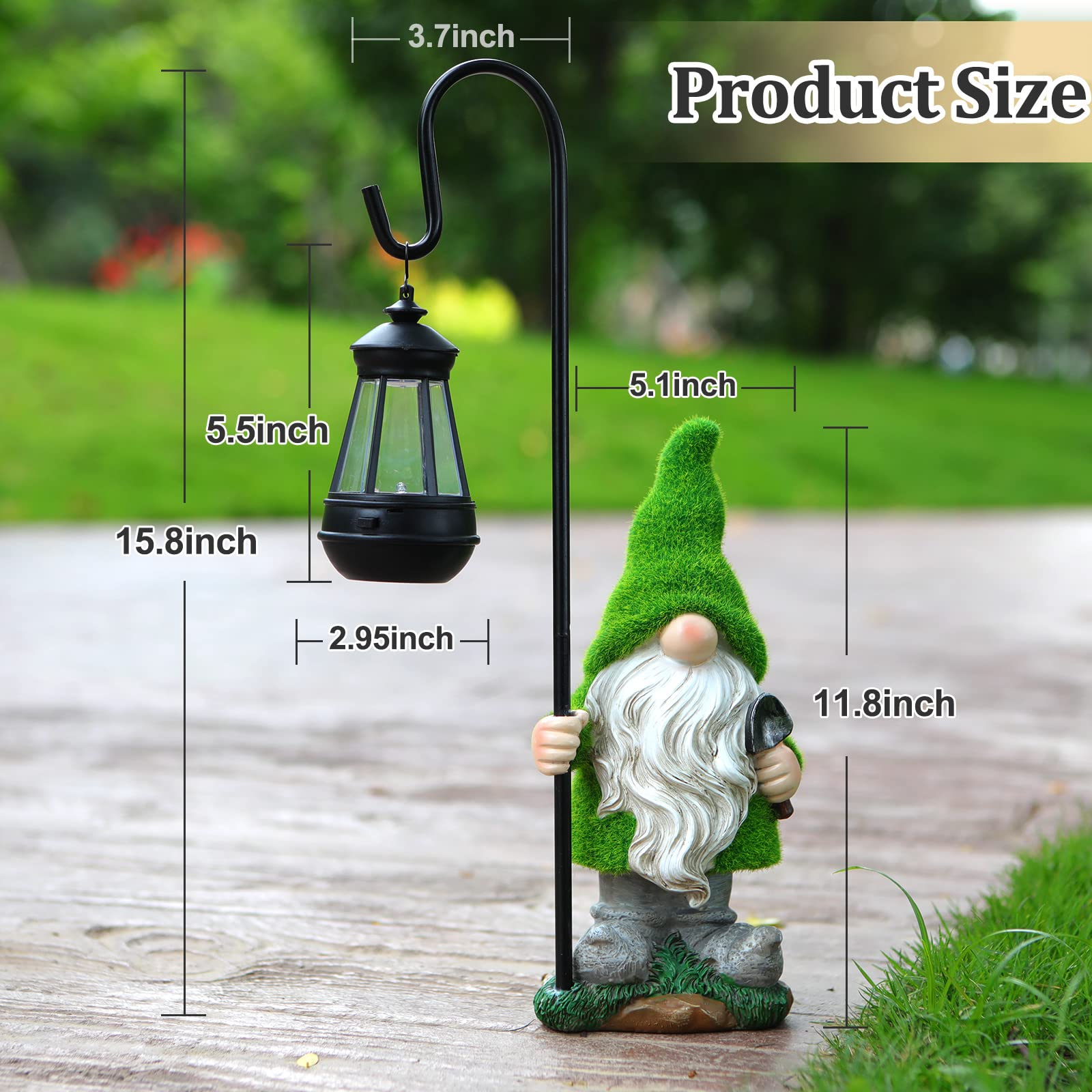 VChymm resin gnome statue with UV resistant paint withstands weather.