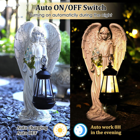 VChymm Solar Angel watering-effect adds whimsy under evening light.