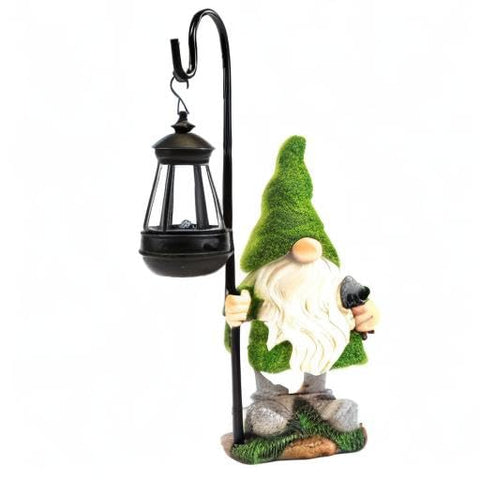 VChymm 15.8 inch gnome with solar panel charges in daylight.