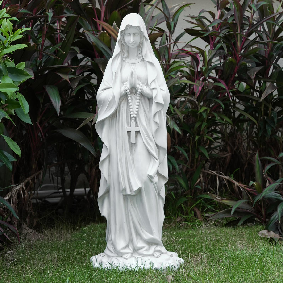 VChymm Virgin Mary praying statue, outdoor-ready for serene garden ambiance.