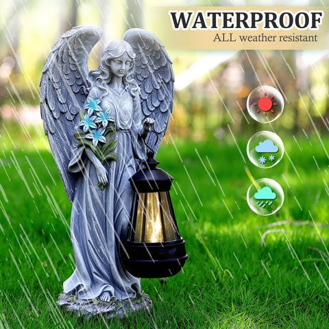 VChymm yard art angel statue creates magical ambiance in any season.