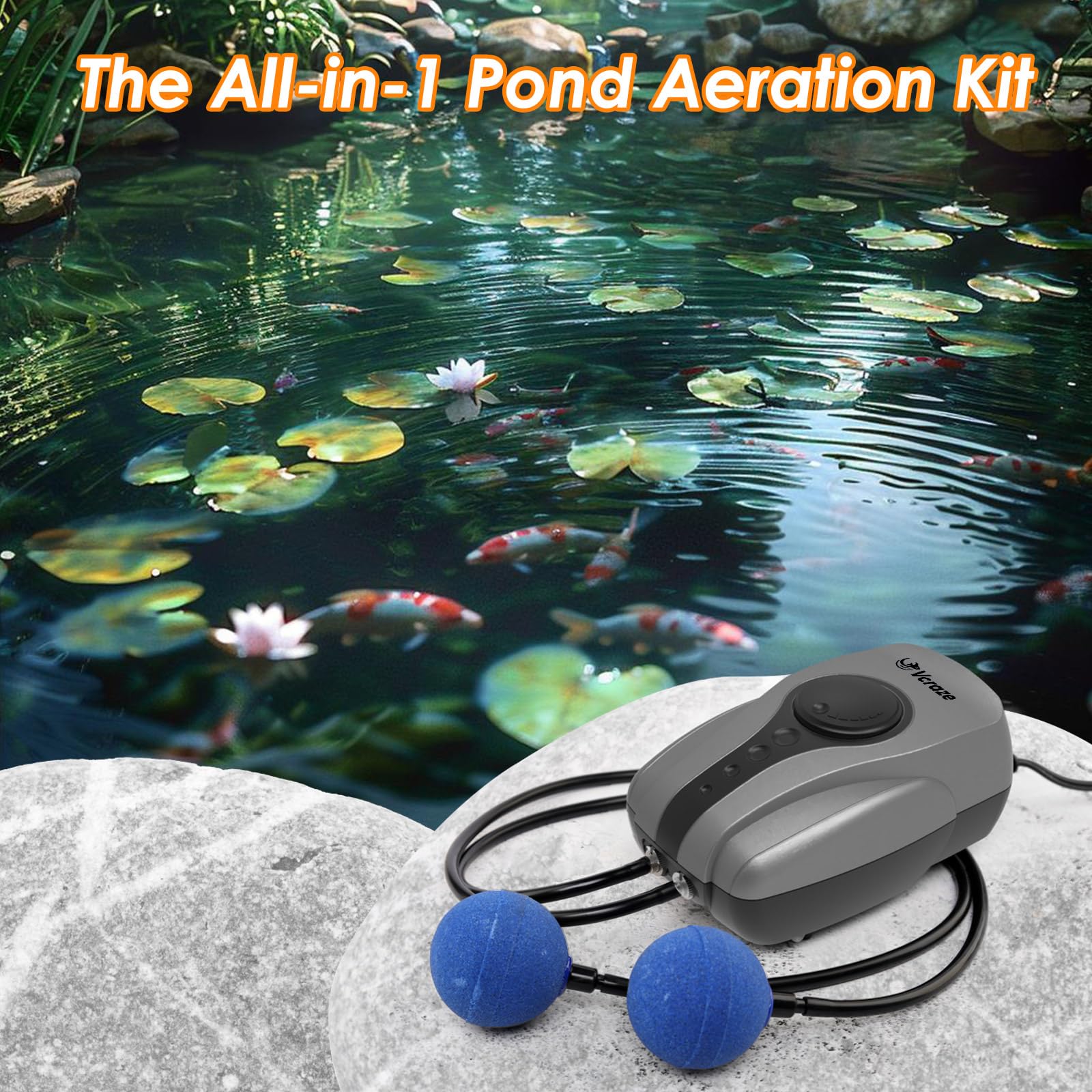 VCRAZE 2-inch air stones provide even bubble distribution.
