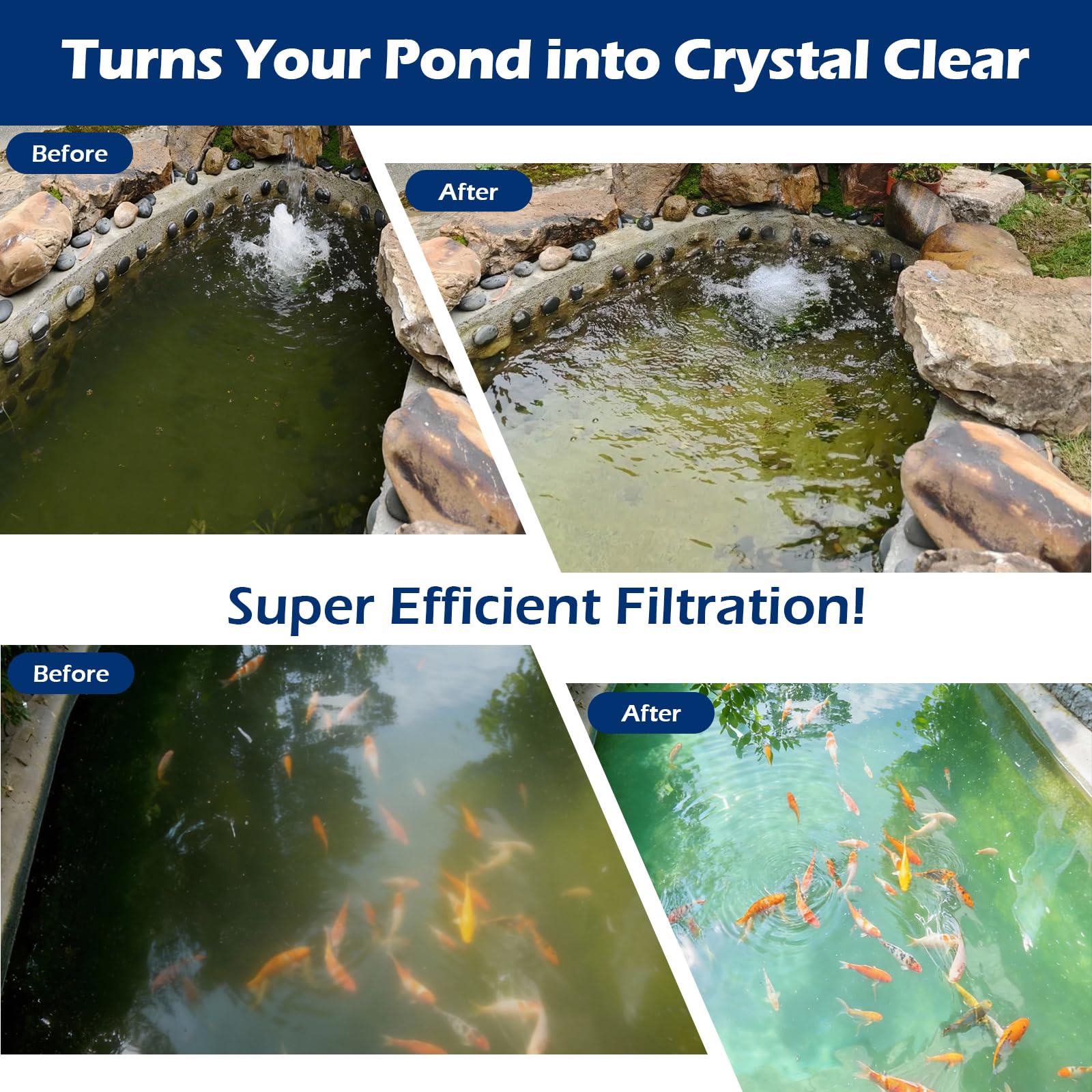VCRAZE LED lights illuminate pond waterfall with remote control for night-time ambiance