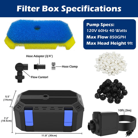 VCRAZE fine sponge filtration captures smaller particles for clearer water