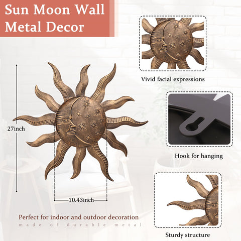 VCUTEKA garden wall decor sun sculpture suits fences and decks.