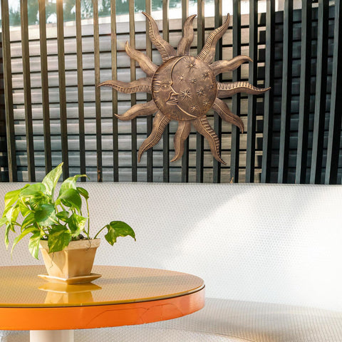 VCUTEKA sun wall sculpture, easy to install on any exterior wall.