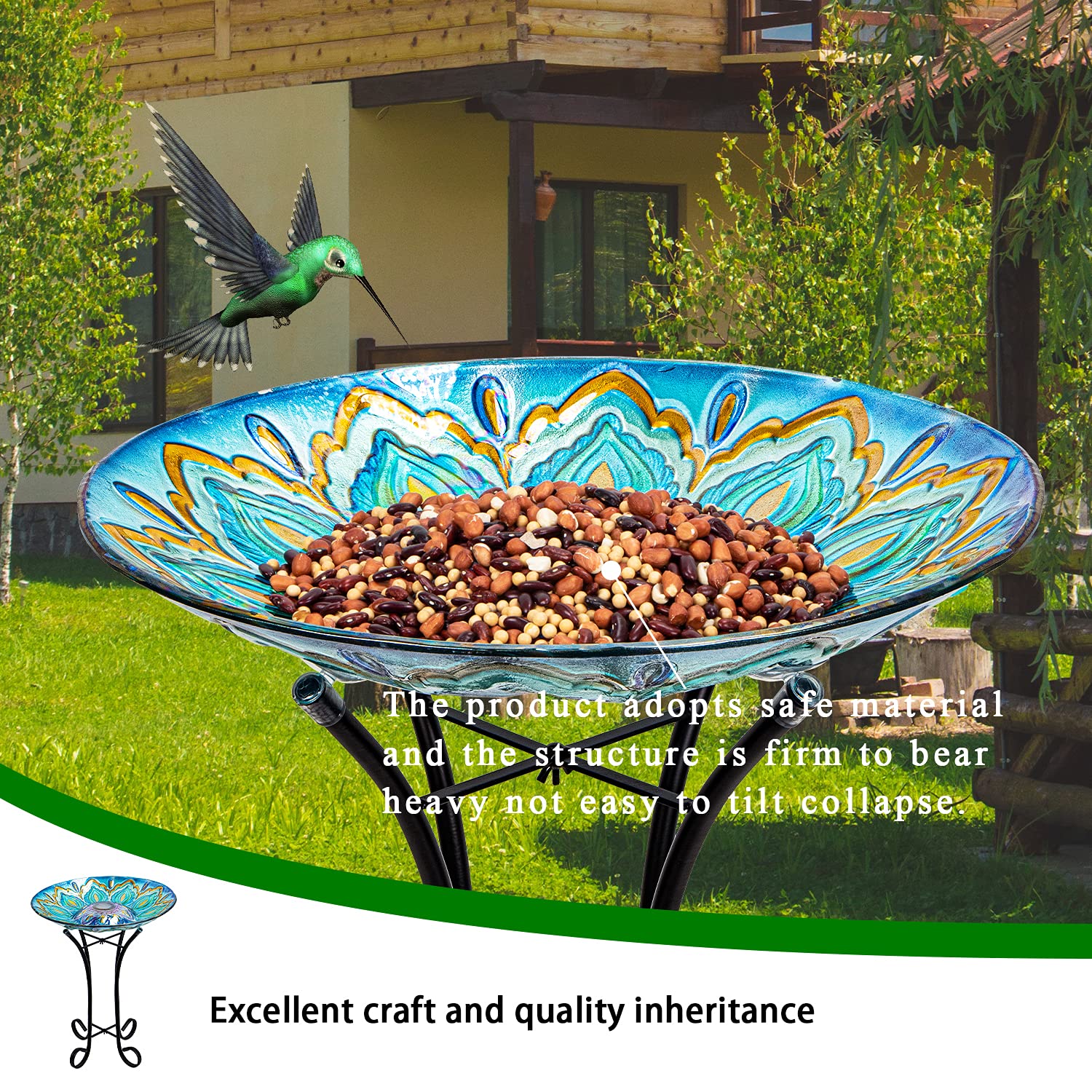 VCUTEKA Foldable Metal Stand with anti-rust coating for outdoor use.