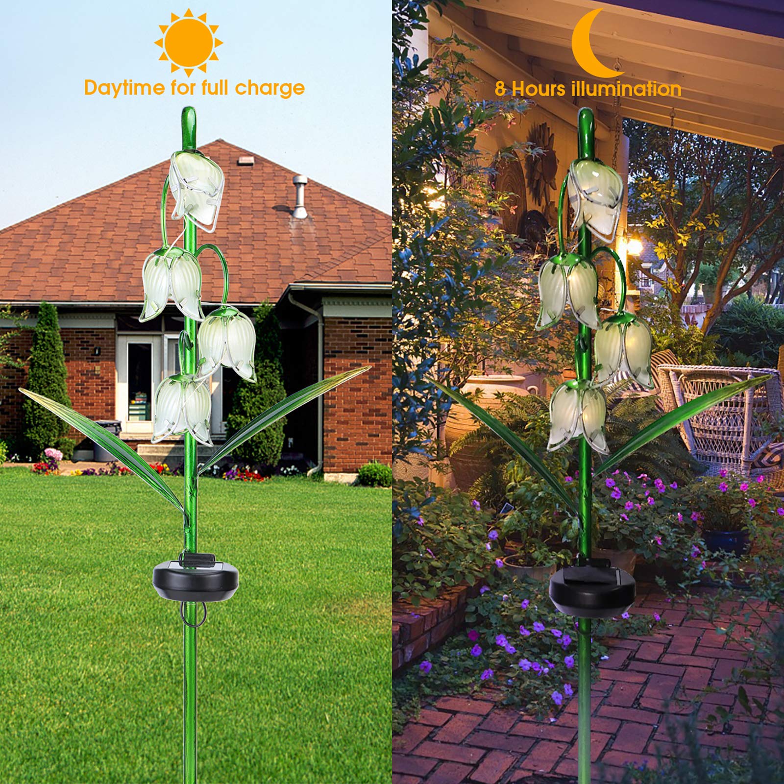VCUTEKA waterproof solar panel stake suitable for year-round outdoor use