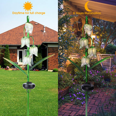VCUTEKA waterproof solar panel stake suitable for year-round outdoor use