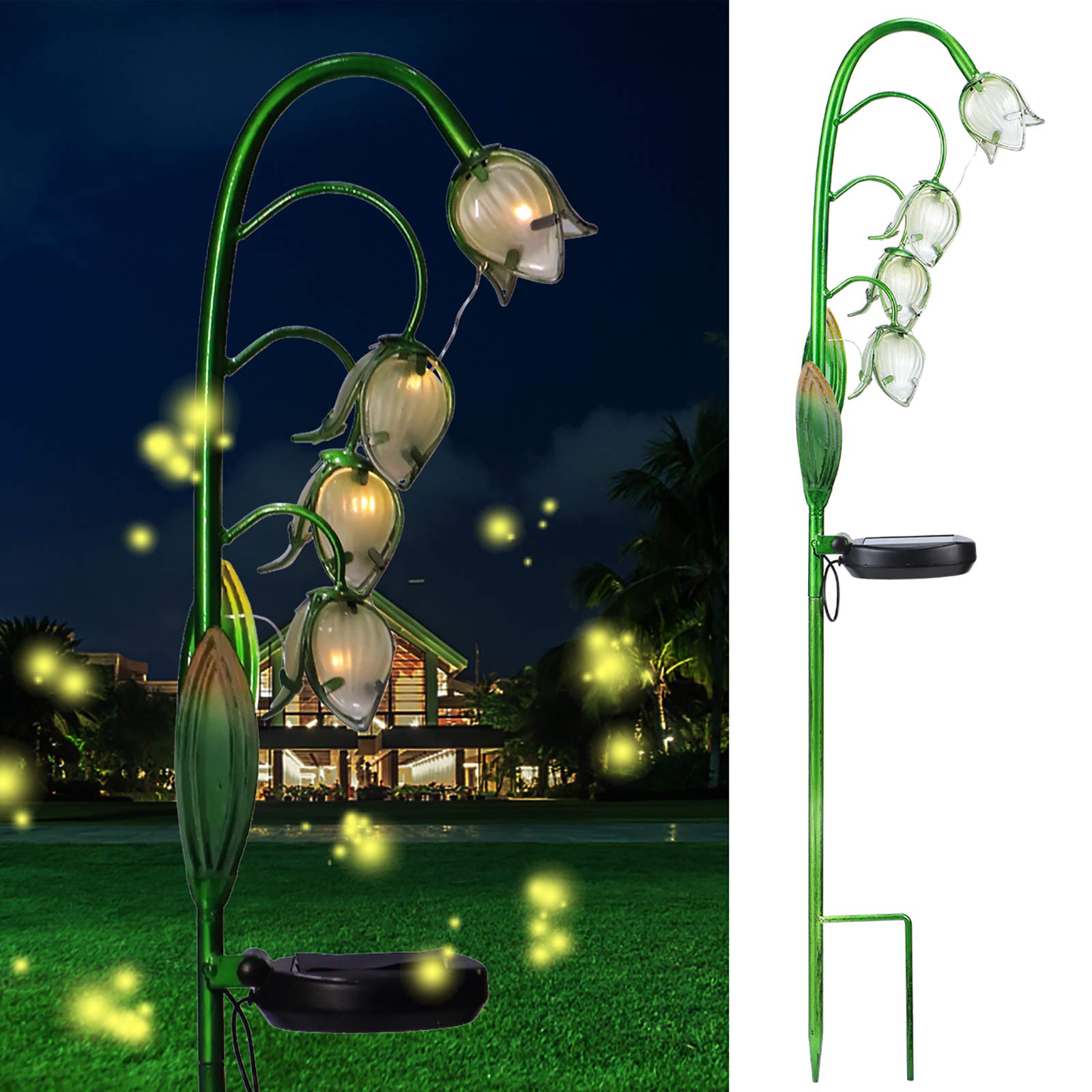 VCUTEKA yard decor stake lighting up borders along the lawn