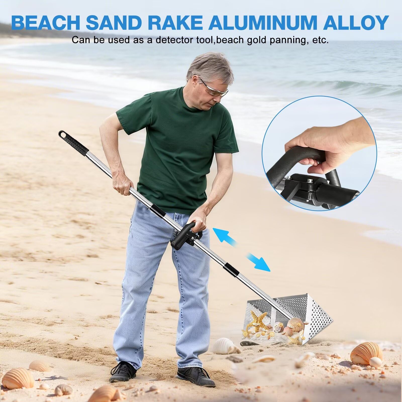 Vdsfand 16-inch wide basket captures more sand and finds efficiently.