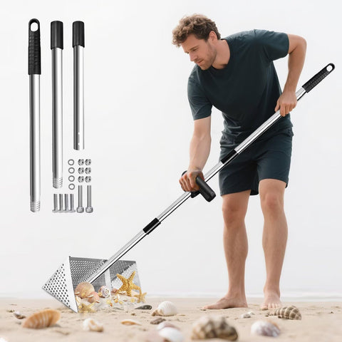 Vdsfand Sand Flea Rake with a 47-inch handle for comfortable stand-up use