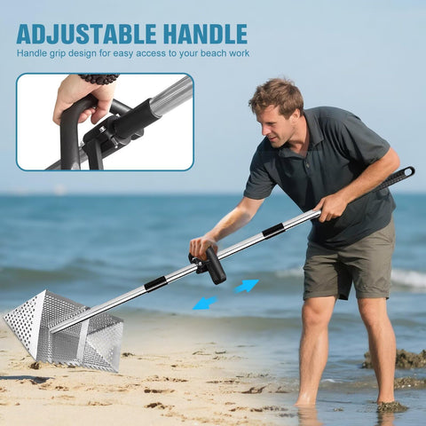 Vdsfand Sand Flea Rake with non-slip grips for steady handling