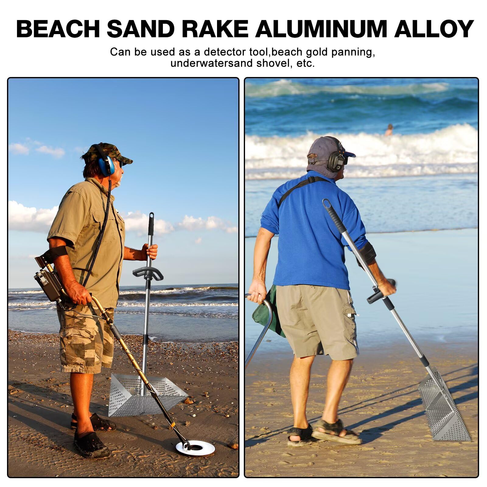 Vdsfand Sand Flea Rake ergonomic design reduces wrist fatigue.