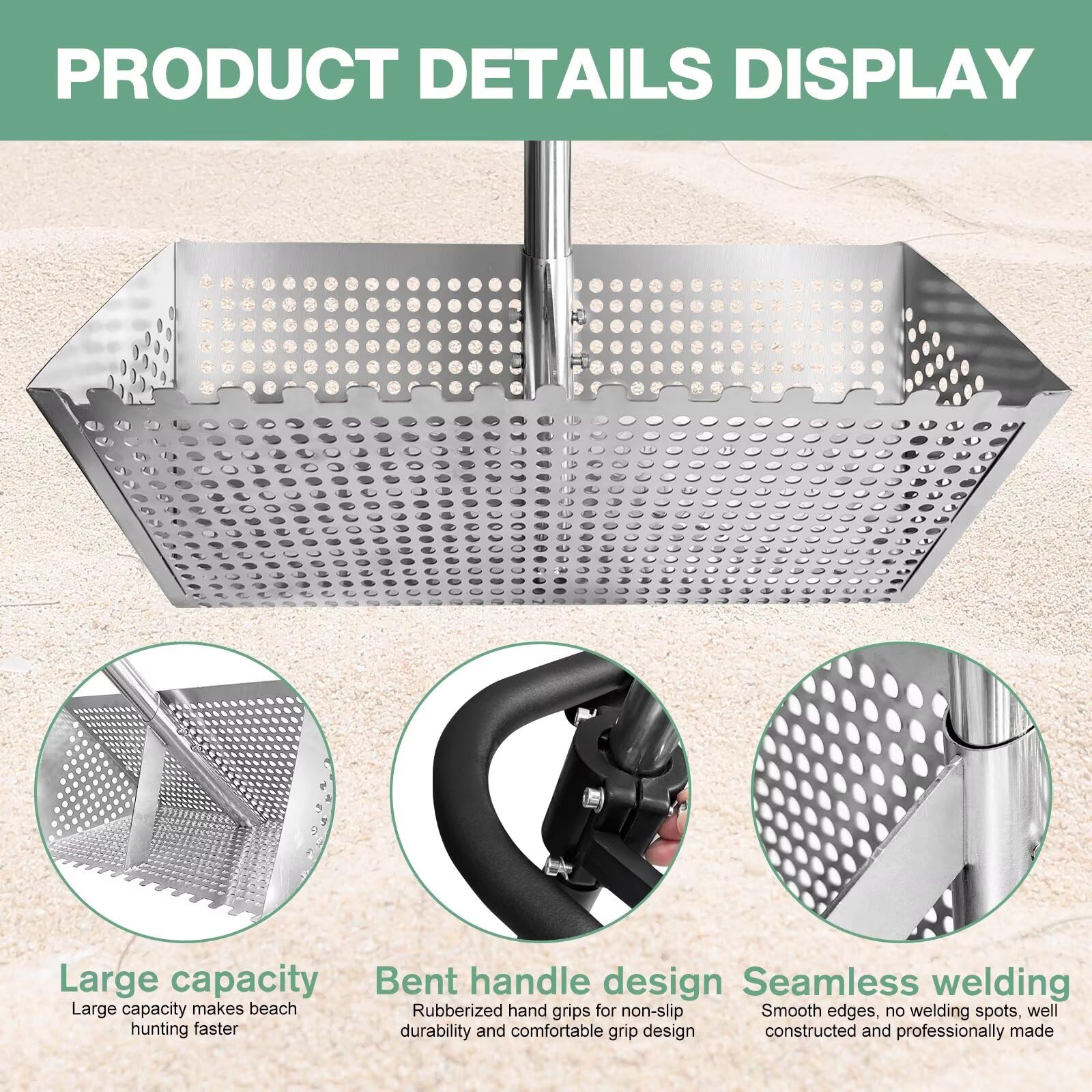 Vdsfand Sand Flea Rake handle assembly demonstrates plug-and-play design.