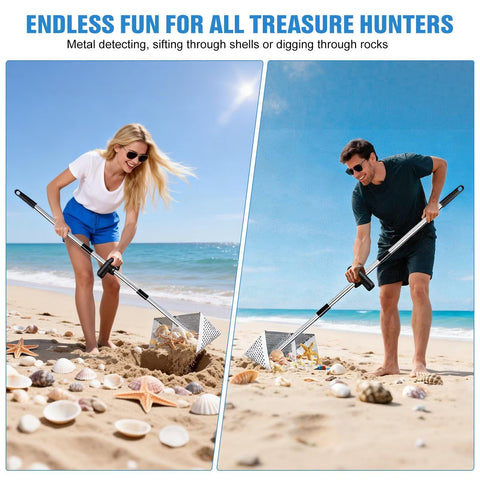 Vdsfand sand scoop helps collect shark teeth and beach finds safely.