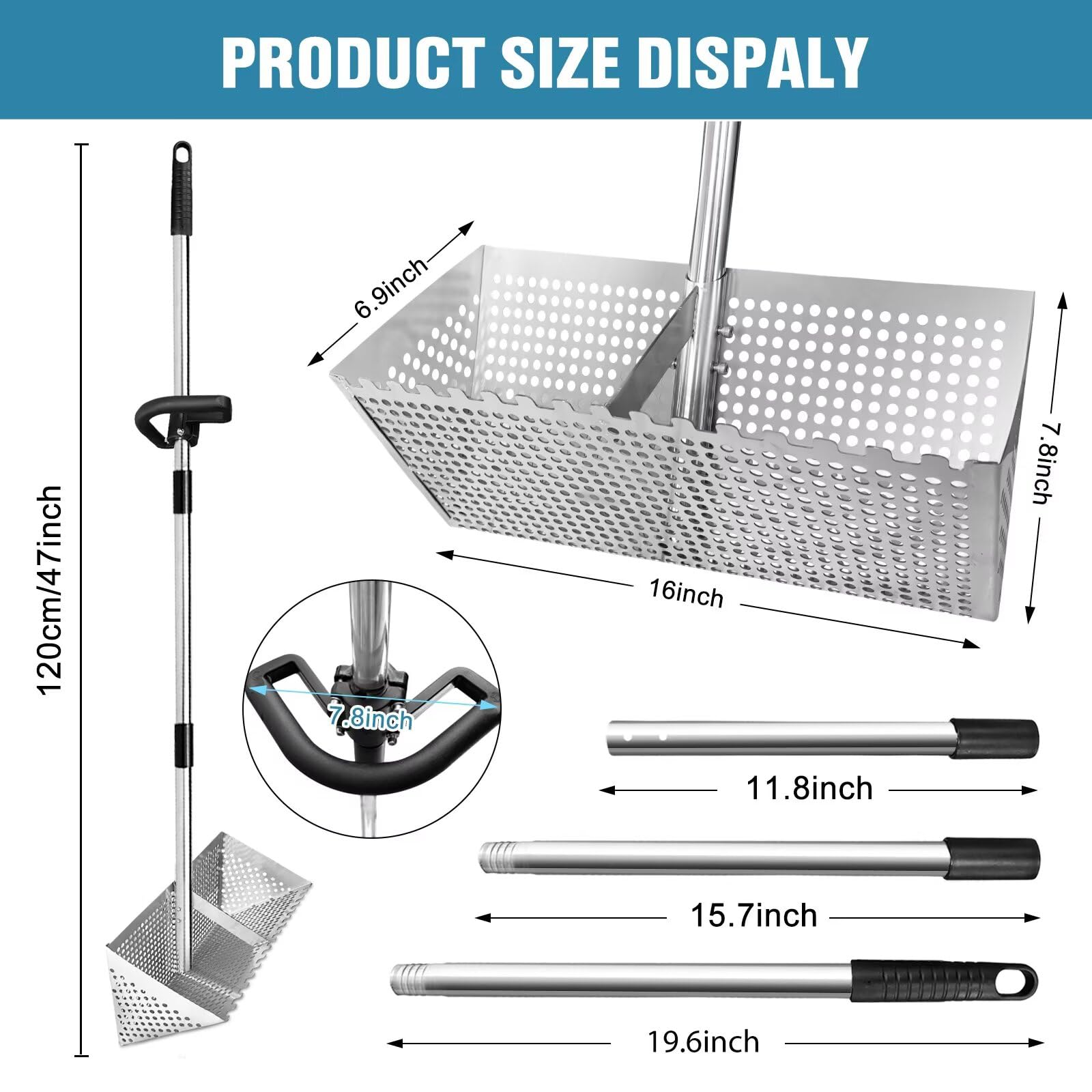 Vdsfand Three-section detachable handle for easy transport
