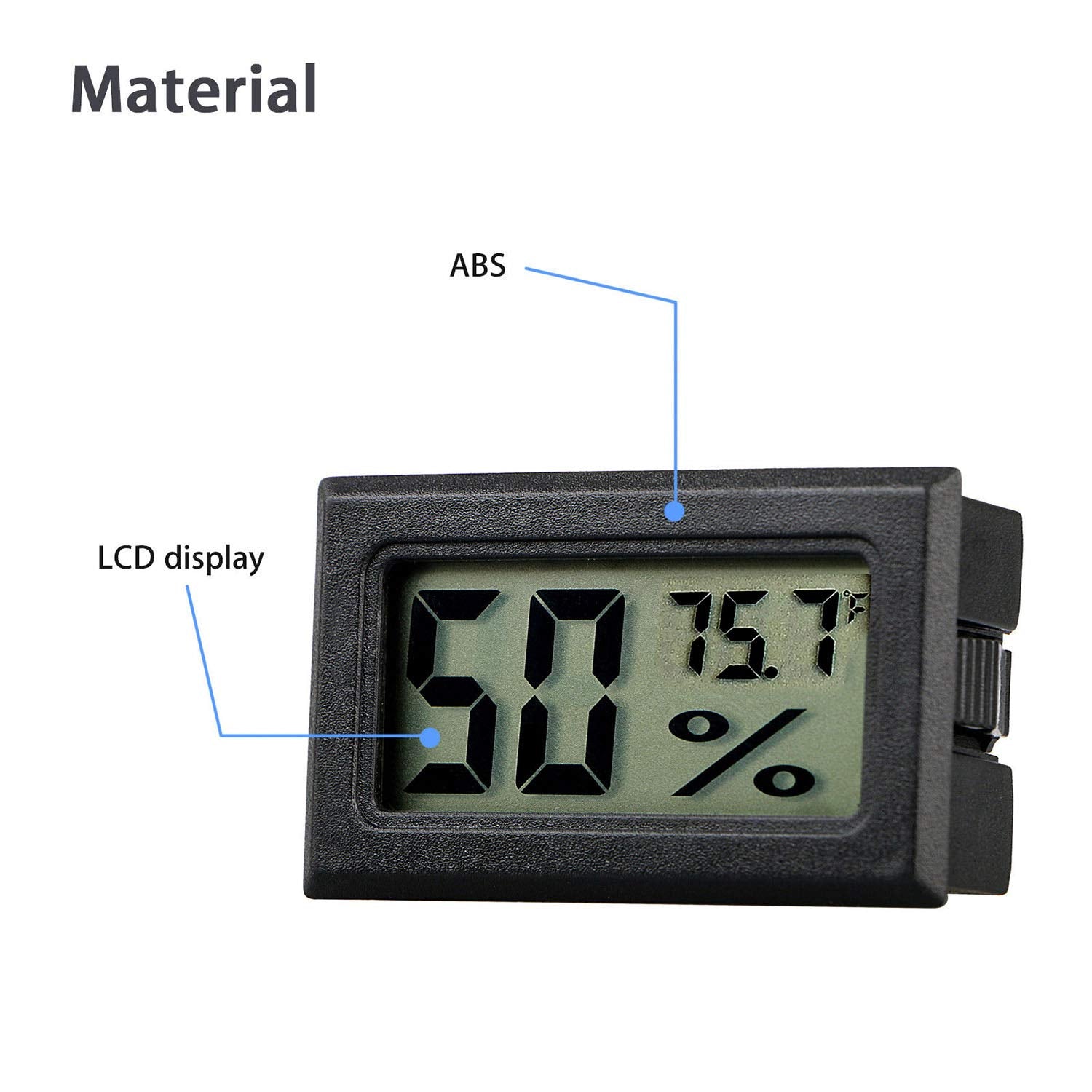 Veanic guitar case humidity monitor with clear LCD readout