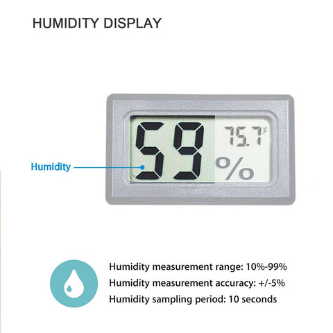 Veanic jar incubator setup with digital hygrometer monitoring temperature and humidity