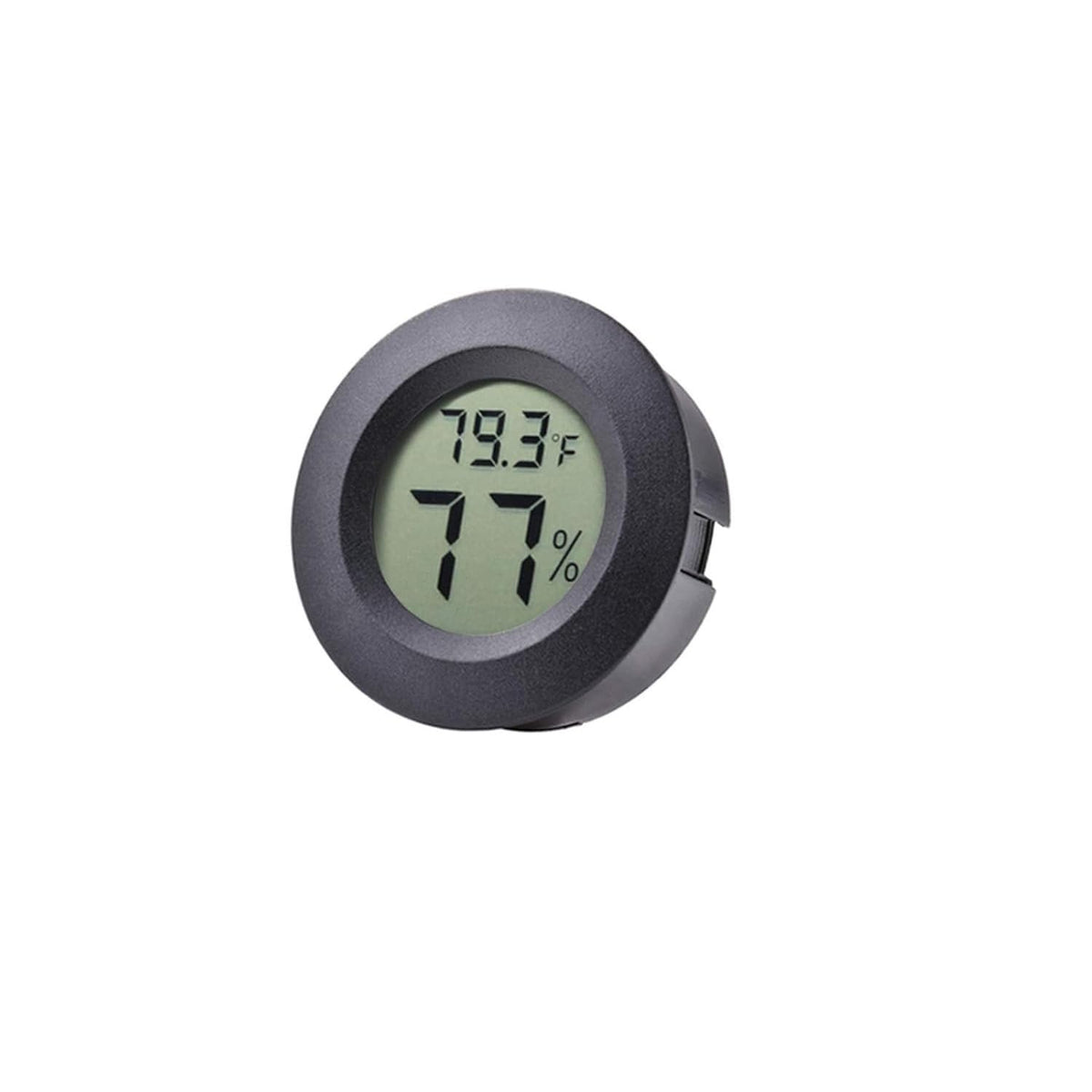 Veanic mini hygrometer round display shows temperature and humidity for home use