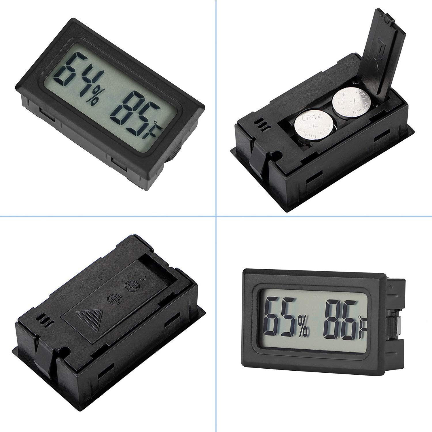 Veanic reptile tank setup using digital thermometer hygrometer for enclosure monitoring
