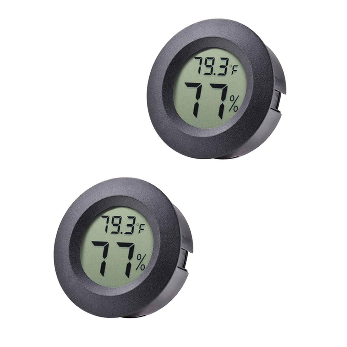 Veanic round hygrometer displays temperature and humidity for precise room monitoring.
