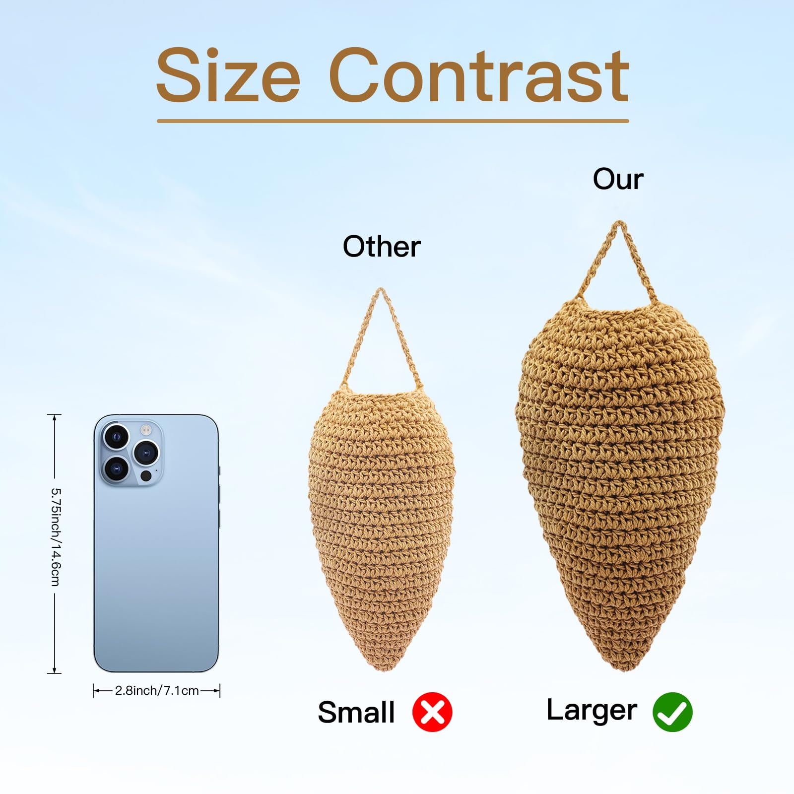 Vecacosic cotton rope crochet detail adds natural texture.