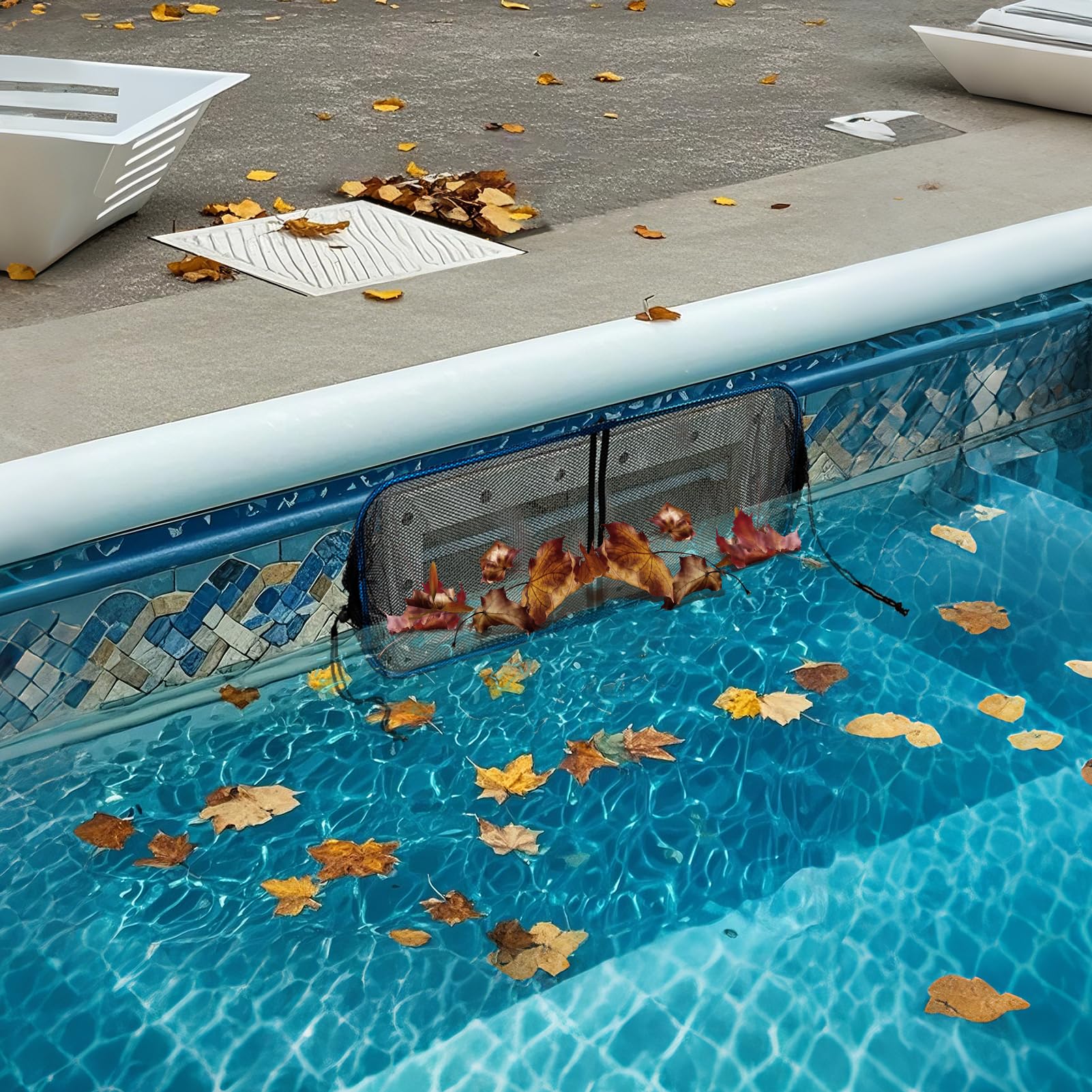 Vecacosic pool skimmer guard is compatible with inground and vinyl pools.