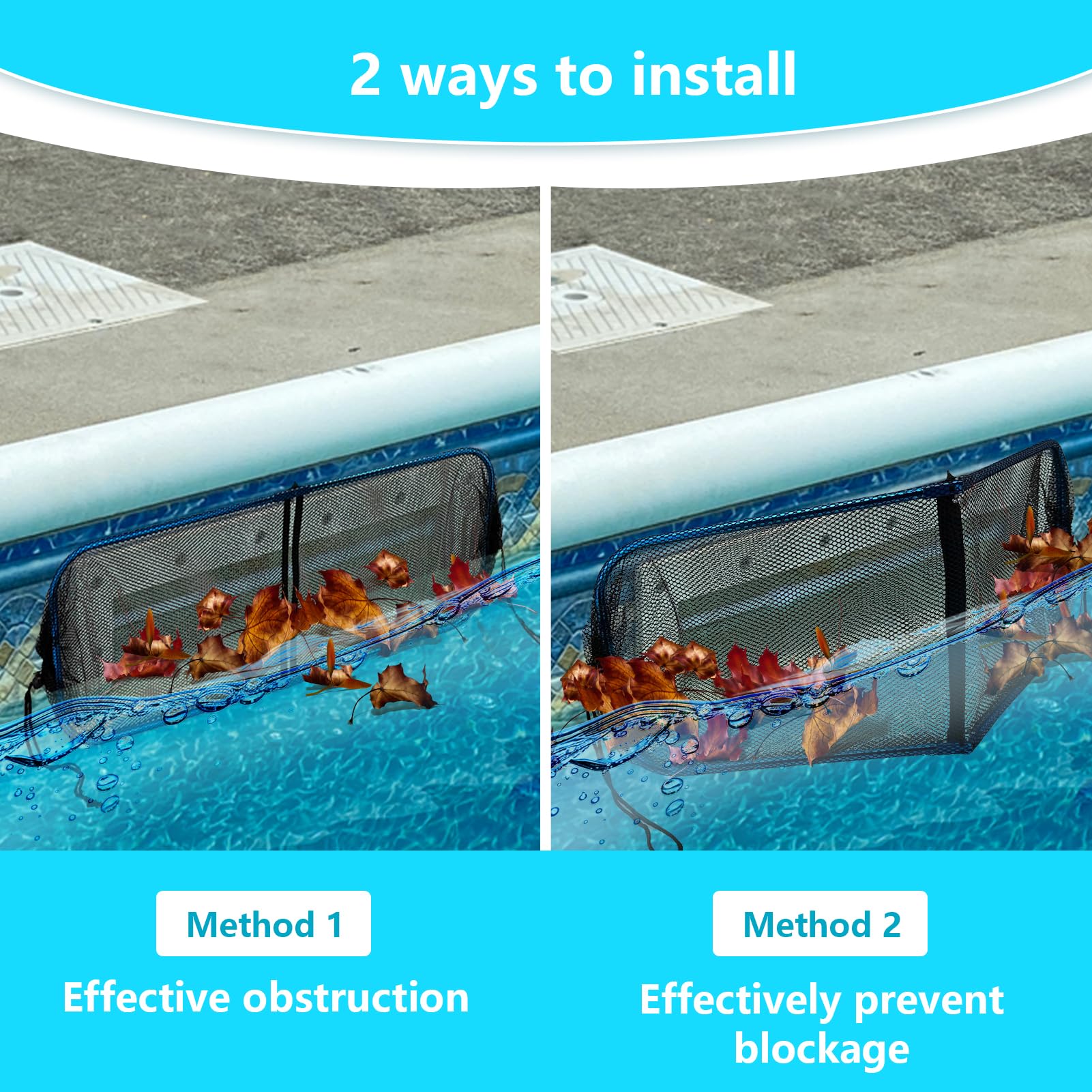 Vecacosic skimmer guard with telescopic rod for easy installation.