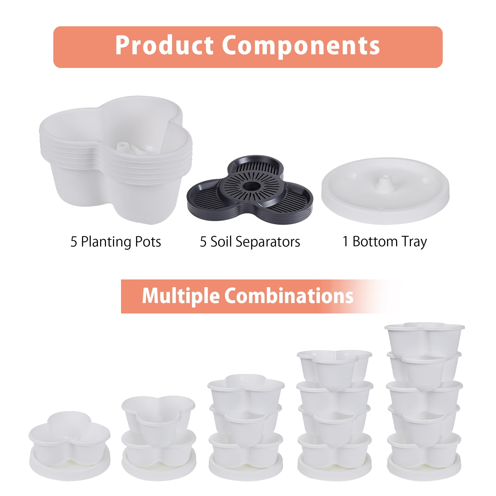 VECELO 5-tier planter supports a diverse range of plants in a small, compact footprint.