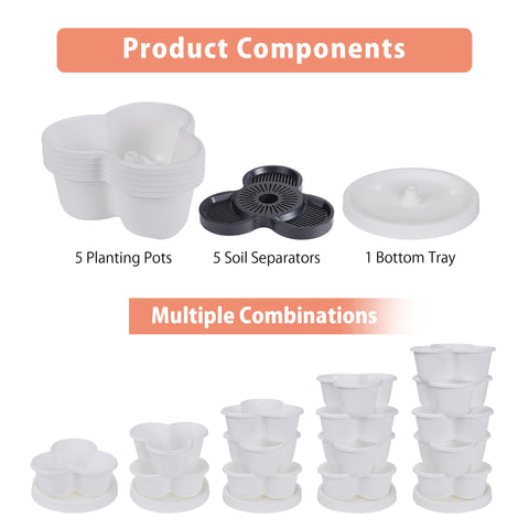 VECELO 5-tier planter supports a diverse range of plants in a small, compact footprint.