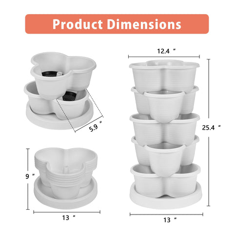 VECELO stackable pots with wheels enable easy relocation for sun exposure and rearranging gardens.