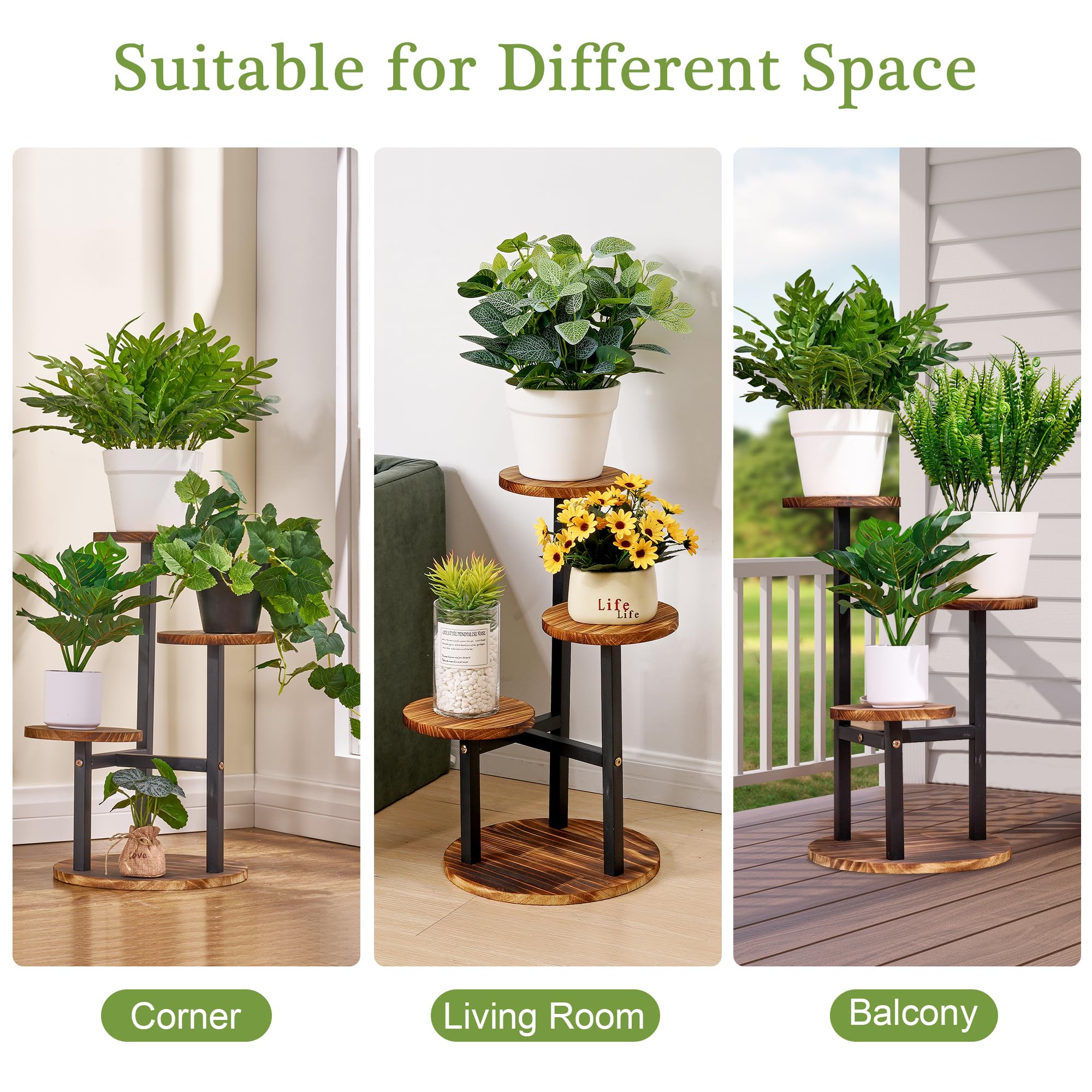 VECELO multi-use shelf can hold books decor and plants.