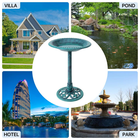 VECELO bird bath water-filled base provides stable support.