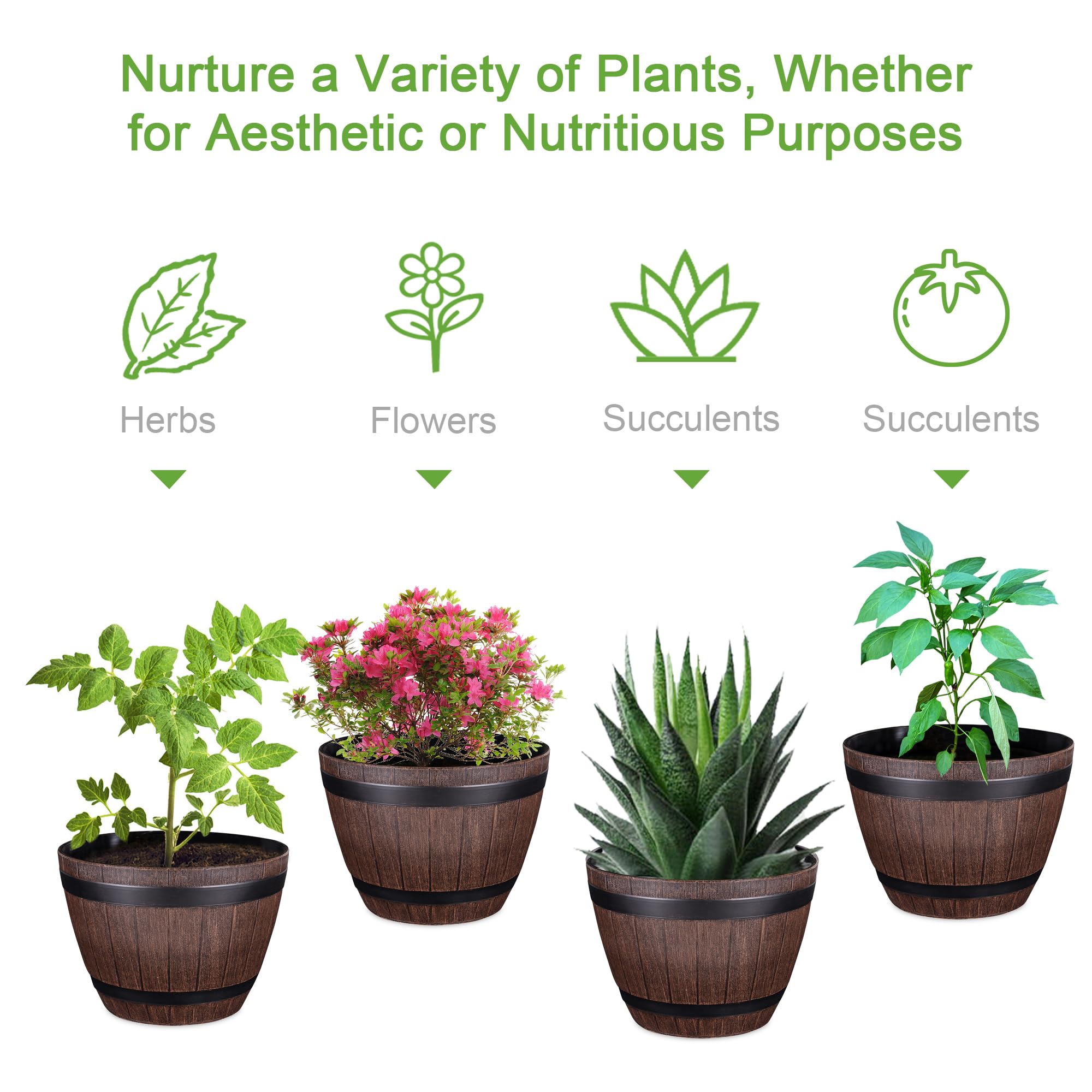 VECELO durable lightweight polyethylene construction for long-lasting planter solution.