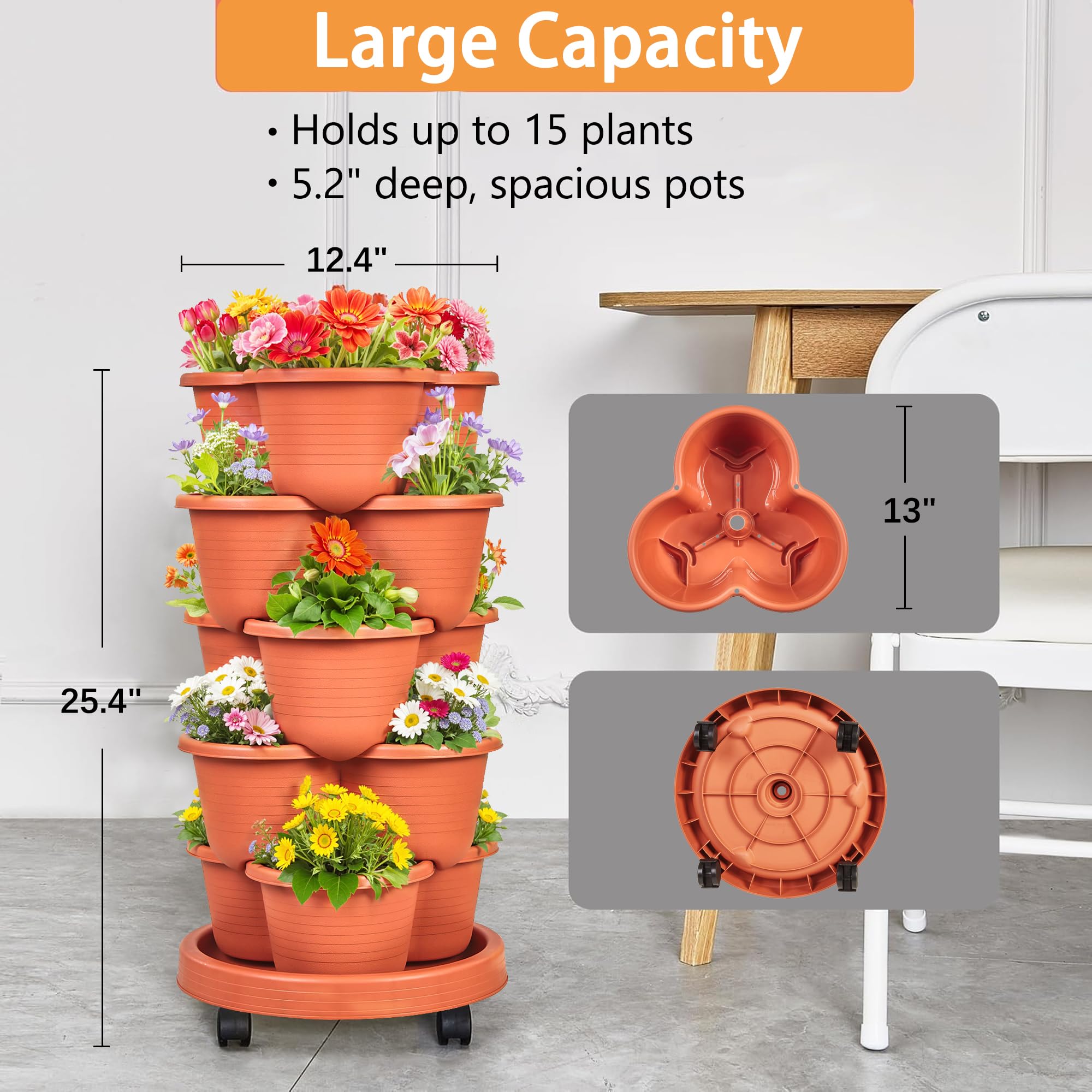 VECELO supports herbs, berries, flowers, and vegetables on a balcony.
