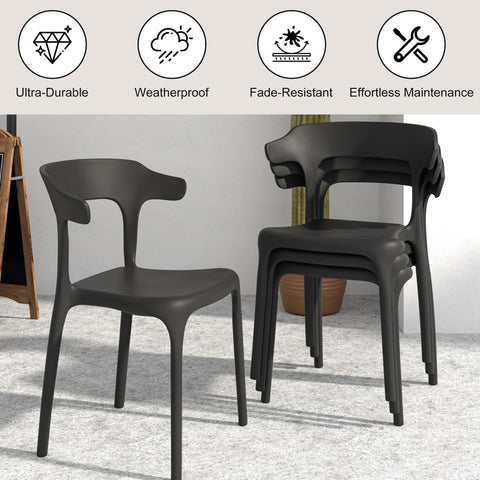 VECELO weather-resistant chairs maintain color and strength in sun.