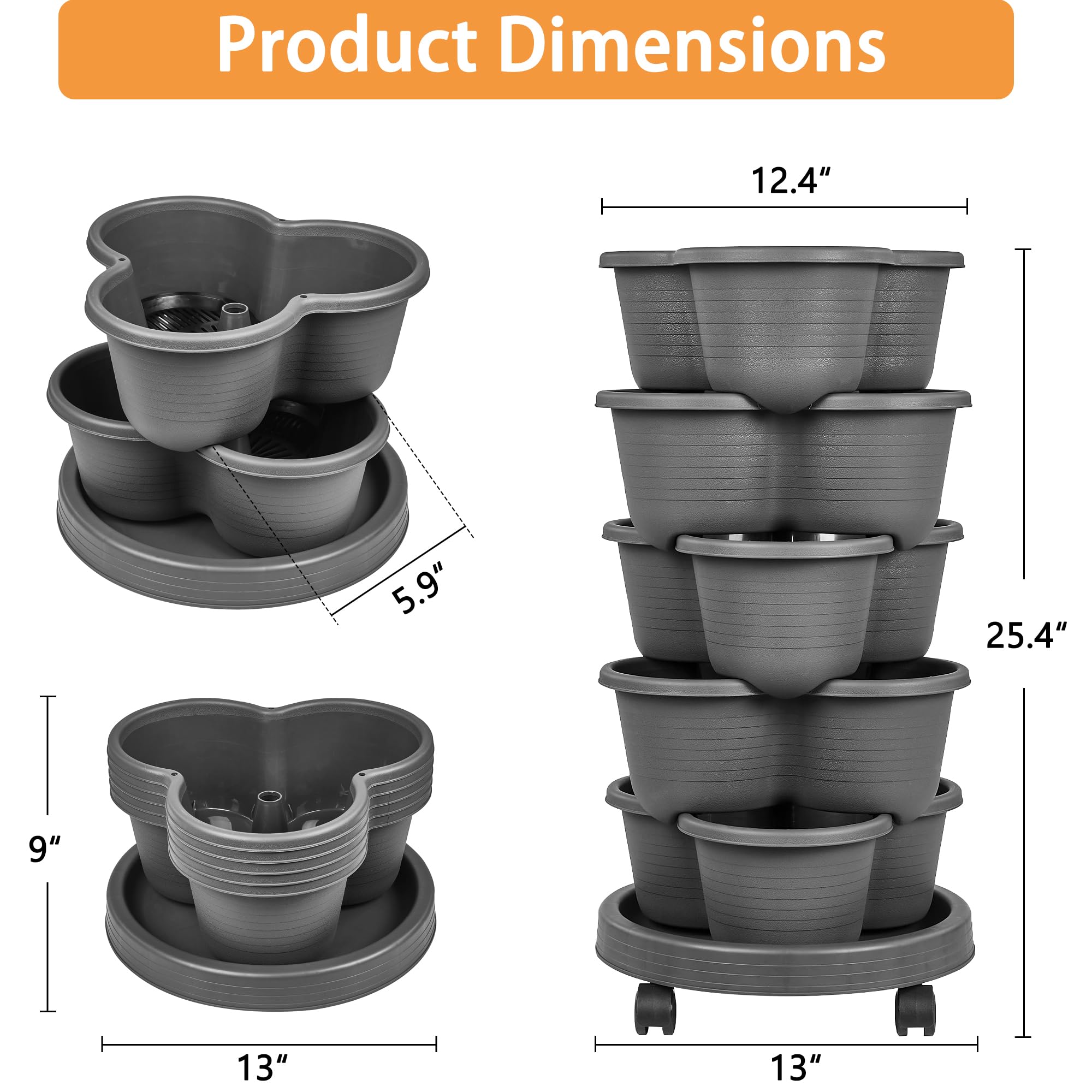 VECELO vertical planter with wheels enables easy relocation to reach optimal sun.