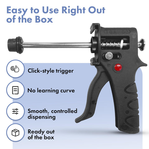 Vectorfog DH1 features an ergonomic grip to reduce hand fatigue during gel placement.