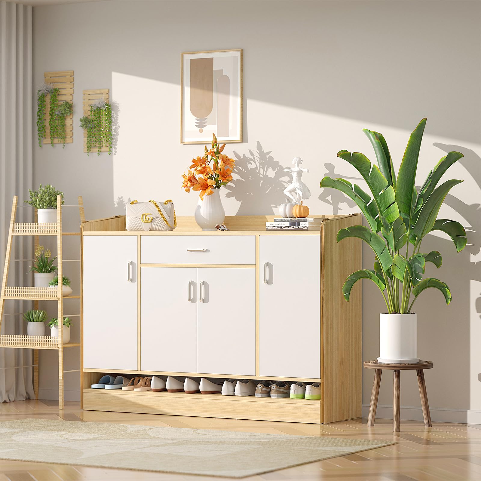 Vecxoty compact indoor stands save space while creating layered displays