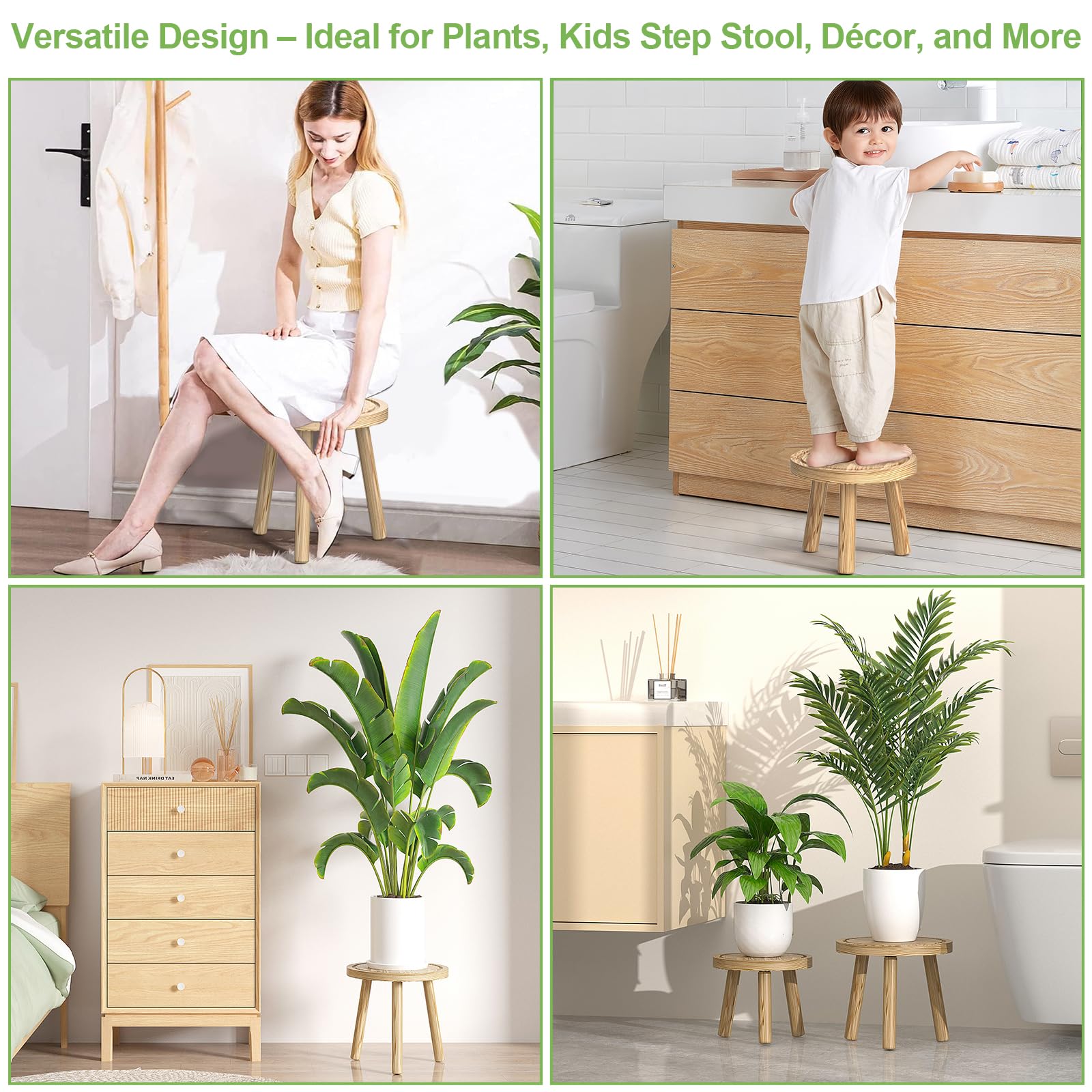 Vecxoty espresso-finish plant stand complements boho or Scandinavian decor